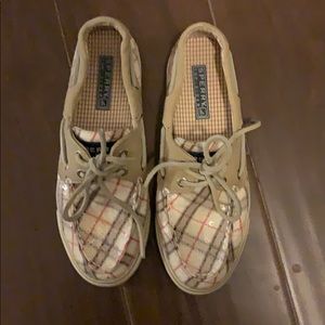 Plaid sequin Sperry topsider